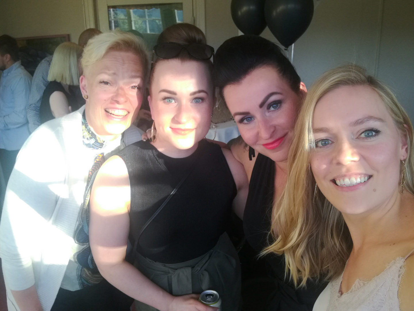 Weekend in pictures Happy girls taking a selfie at a birthday party