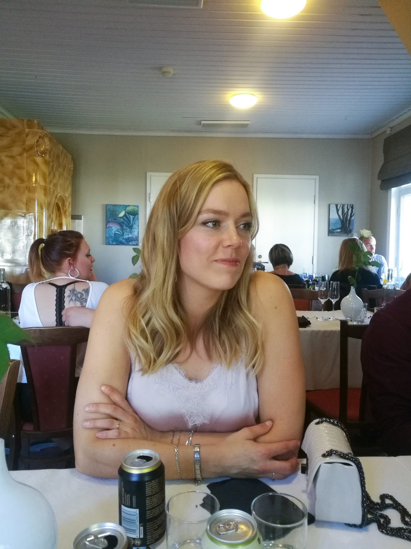 Weekend in pictures A blonde girl sitting at a table at a birthday party